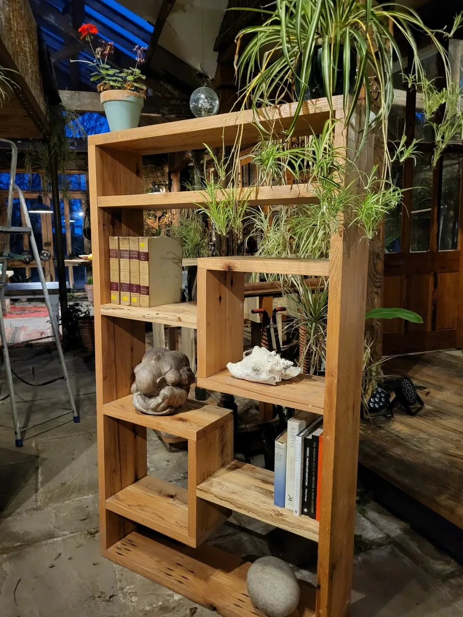 Solid Reclaimed Oak Shelving Unit - Image 1