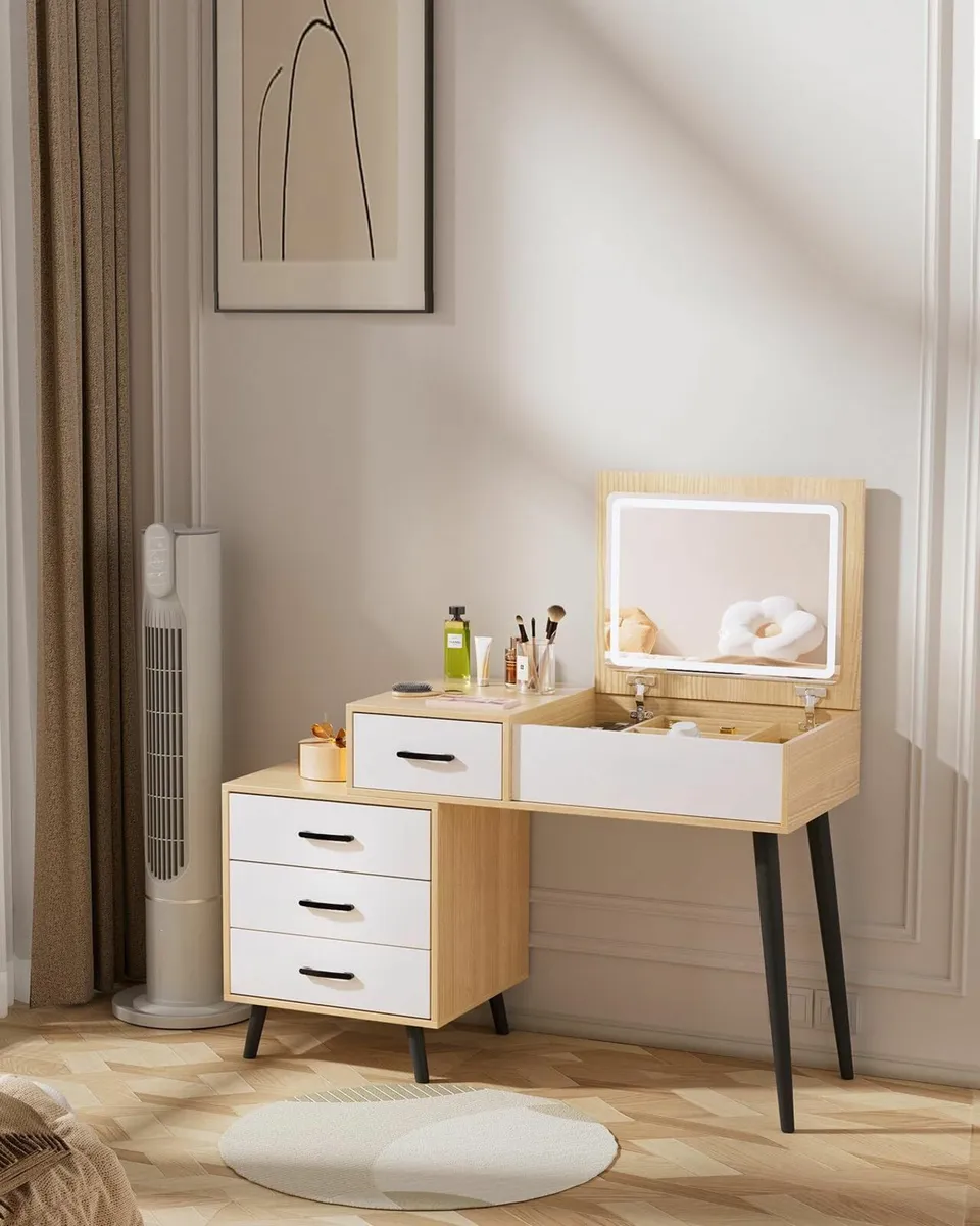 Adjustable Dressing Table Mirror Lights Table - Image 2