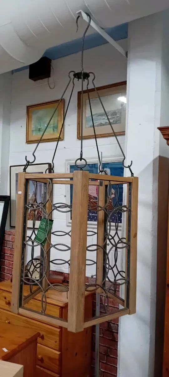 Decorative Iron Anx Wood Ceiling Hanging - Image 1