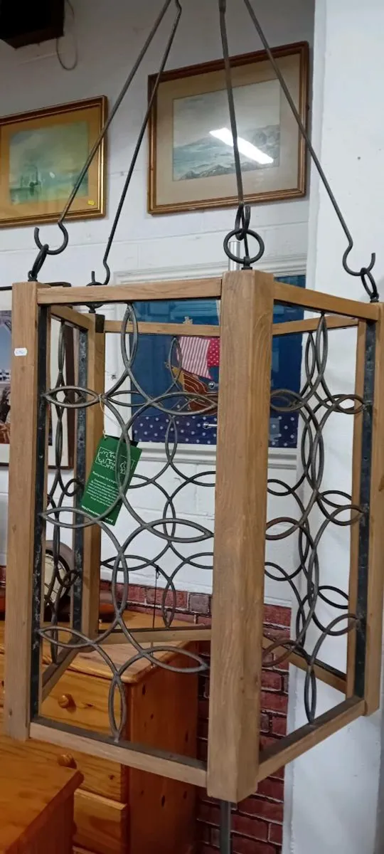 Decorative Iron Anx Wood Ceiling Hanging - Image 2