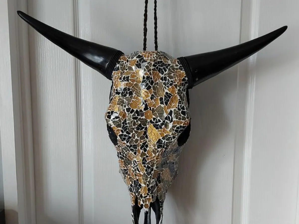 Glass Insert Bull Skull - Image 1