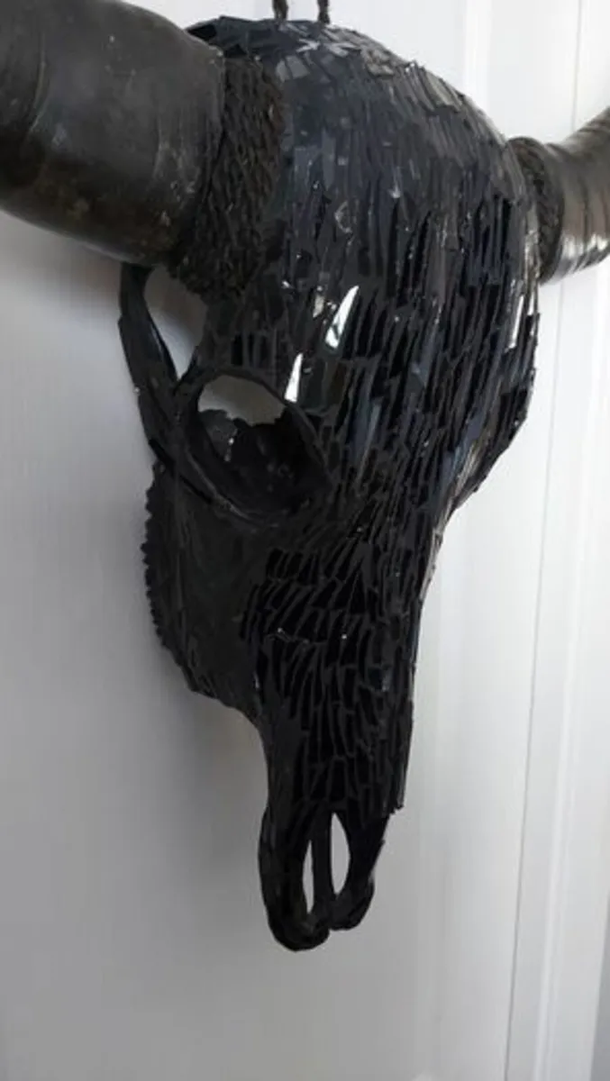 Glass Insert Black Buffalo Skull - Image 4