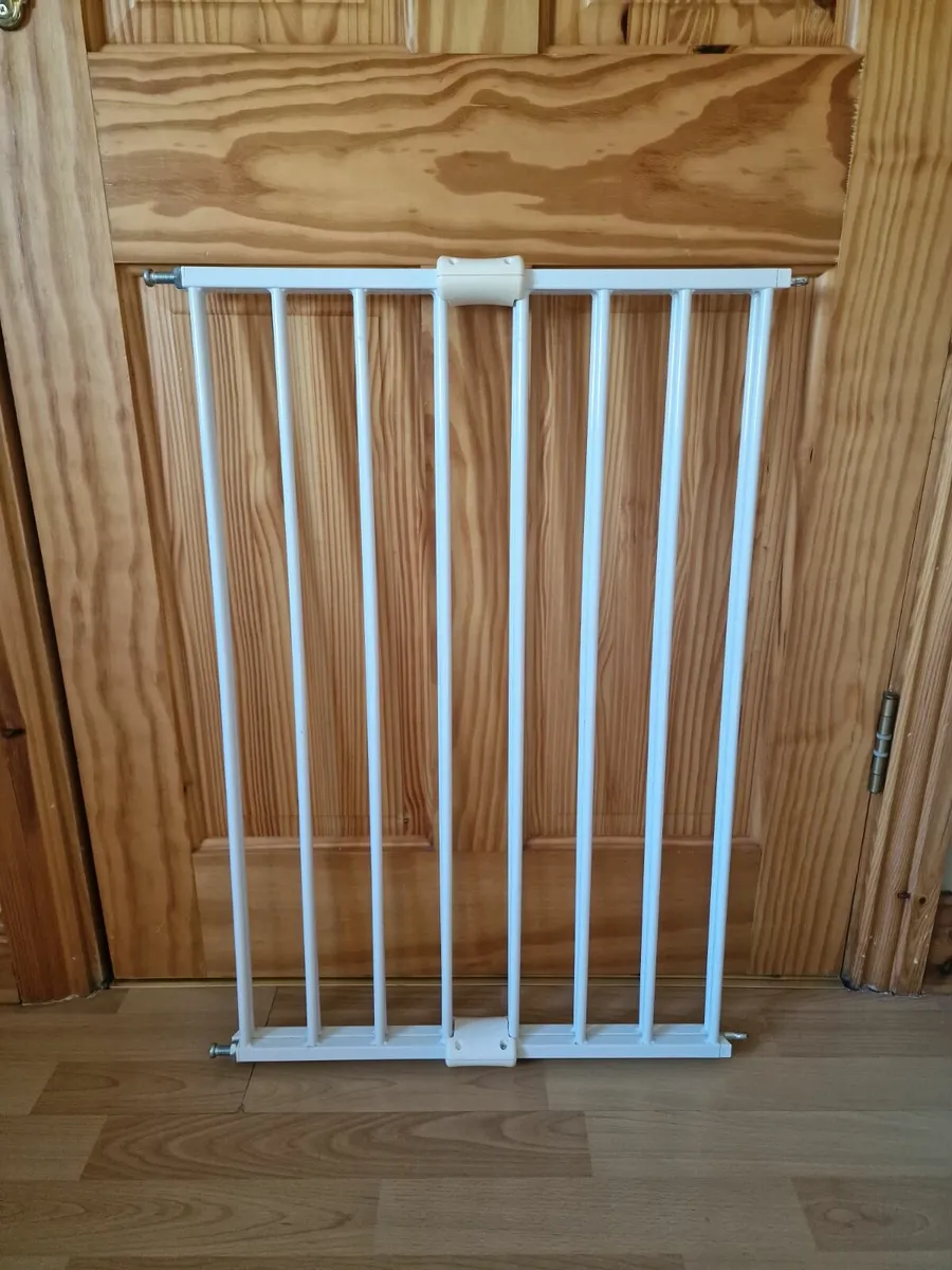 White metal stair gate