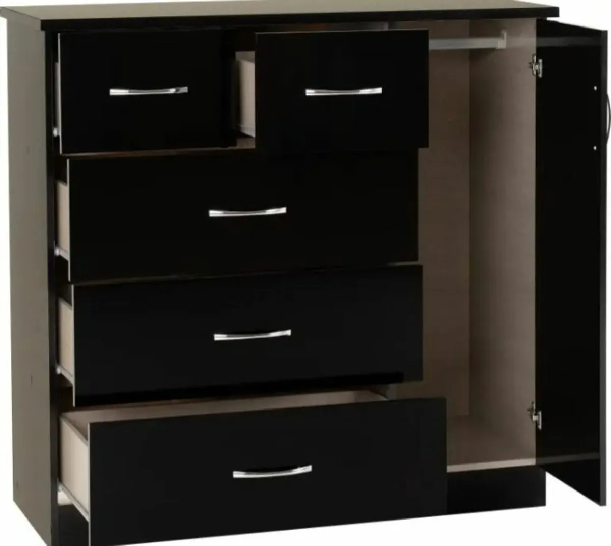 Nevada 5 Drawer Low Wardrobe. Free home delivery - Image 2