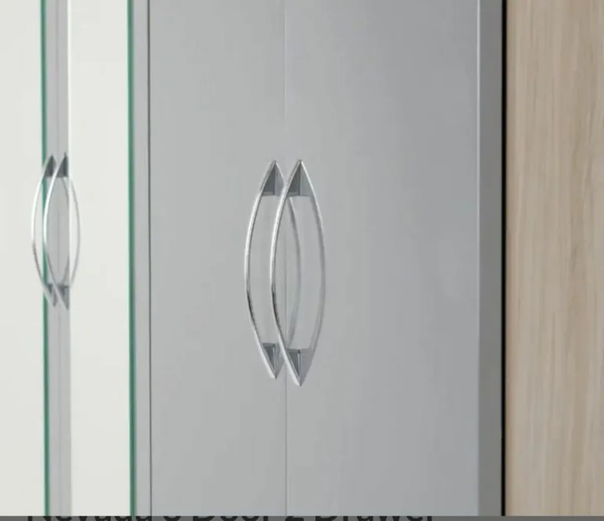 Nevada 6 Door 2 Drawer Mirrored Wardrobe - Image 2