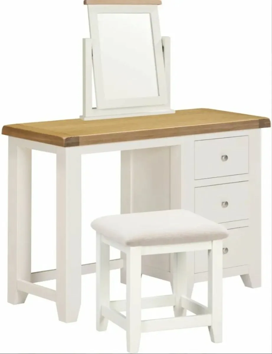 Windsor 3 Drawer Dressing Table Set Ivory - Image 2