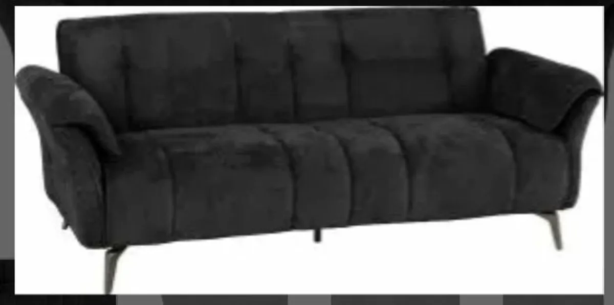 Amalfi 3 Seater Sofa Black Fabric. Free delivery - Image 1