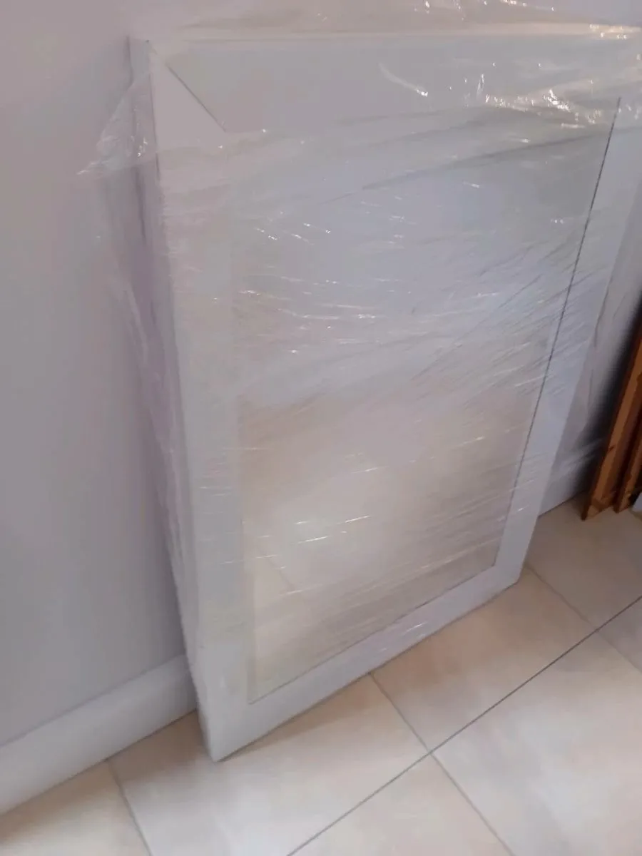 LARGE HEAVY WHITE MIRROR NEW IN WRAPPING - Image 2