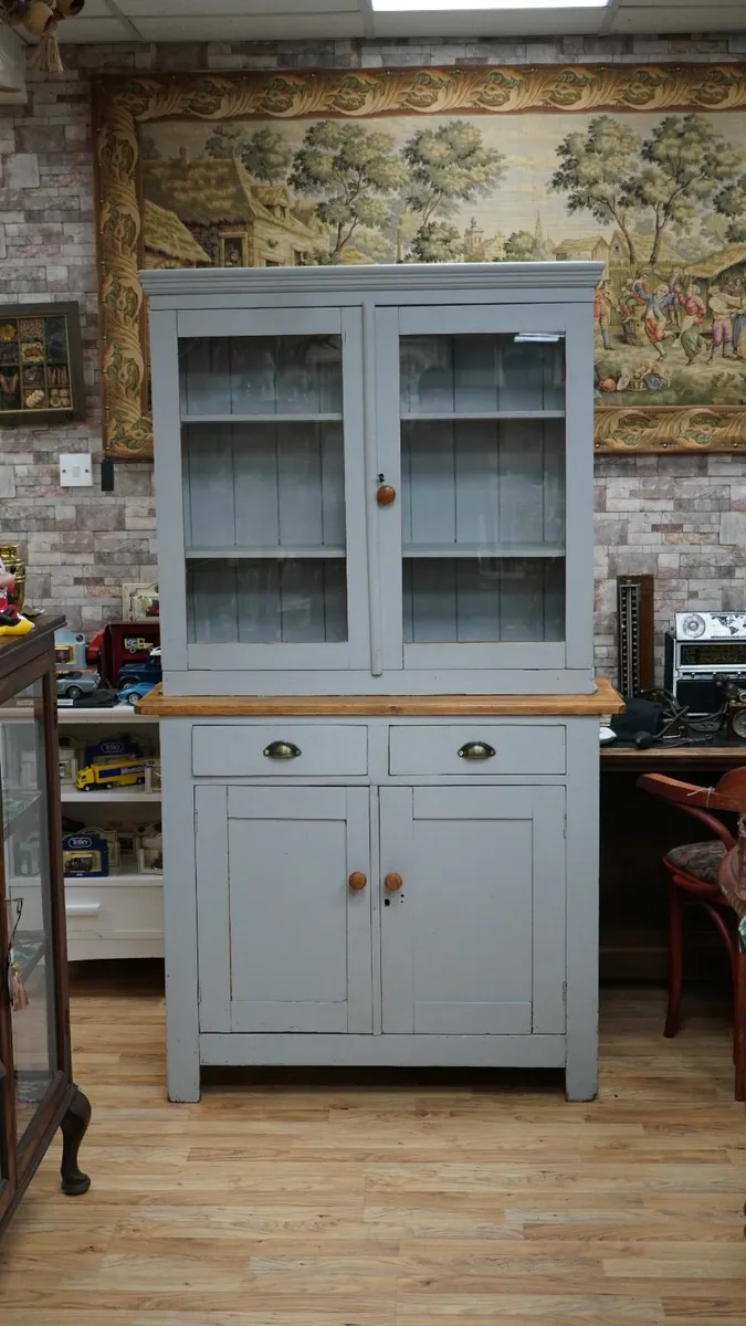 Vintage Grey Kitchen Cabinet - Image 1