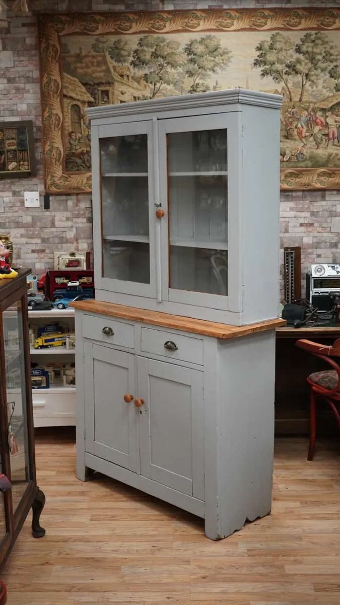 Vintage Grey Kitchen Cabinet - Image 2