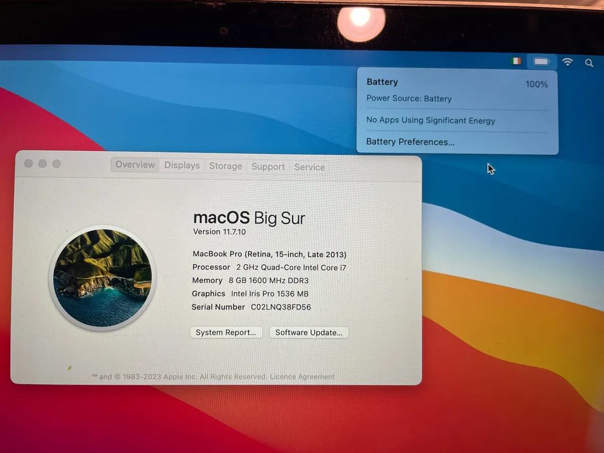 15in Macbook Pro Retina with charger - Image 2