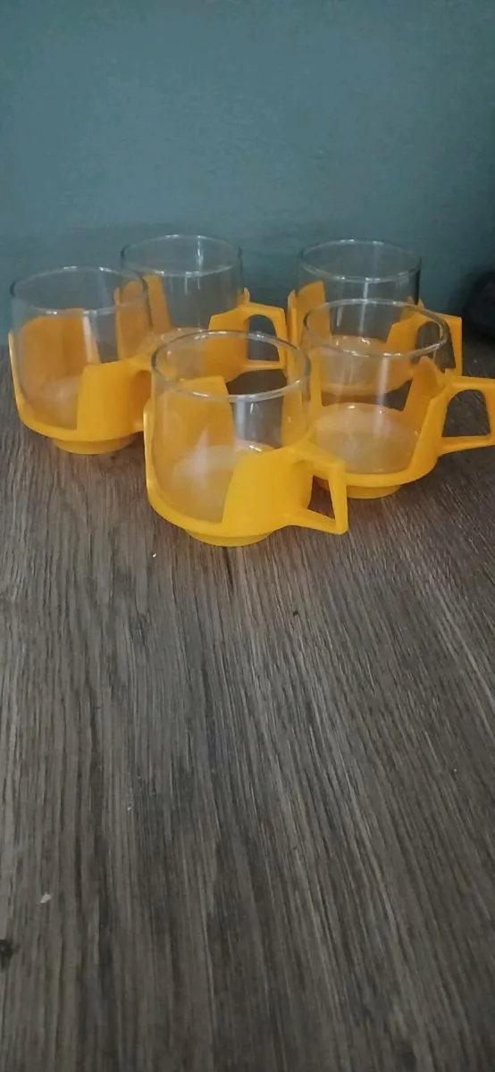 Mid Century JaJ Pyrex Stackable Drink Up Cups - Image 1