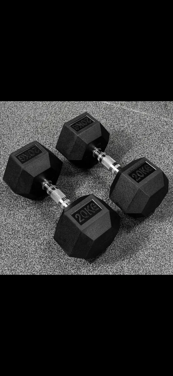 Brand new 2x20 kilo hex dumbbells