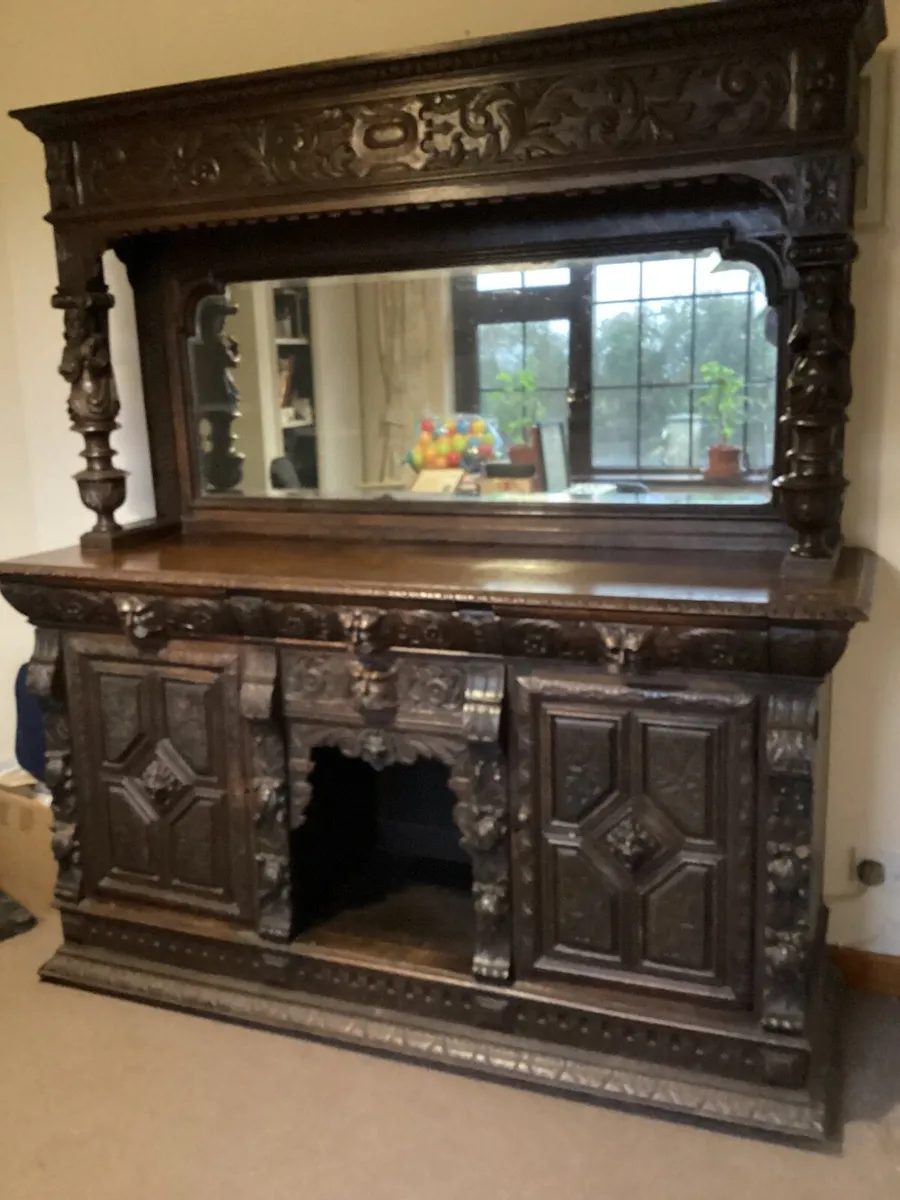 Victorian  carved oak sideboard - Image 1