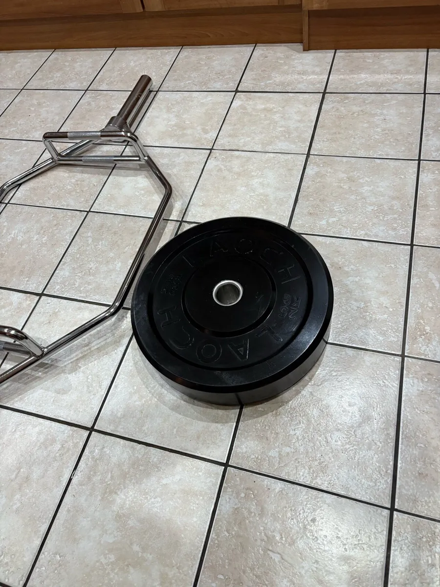 OLYMPIC 20KG HEX  BAR + ROGUE WEIGHT BELT + PLATES - Image 2
