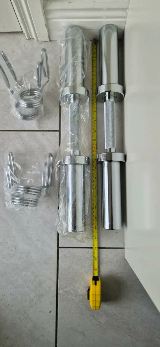 Brand new Olympic dumbbell handles in unopened sea - Image 1