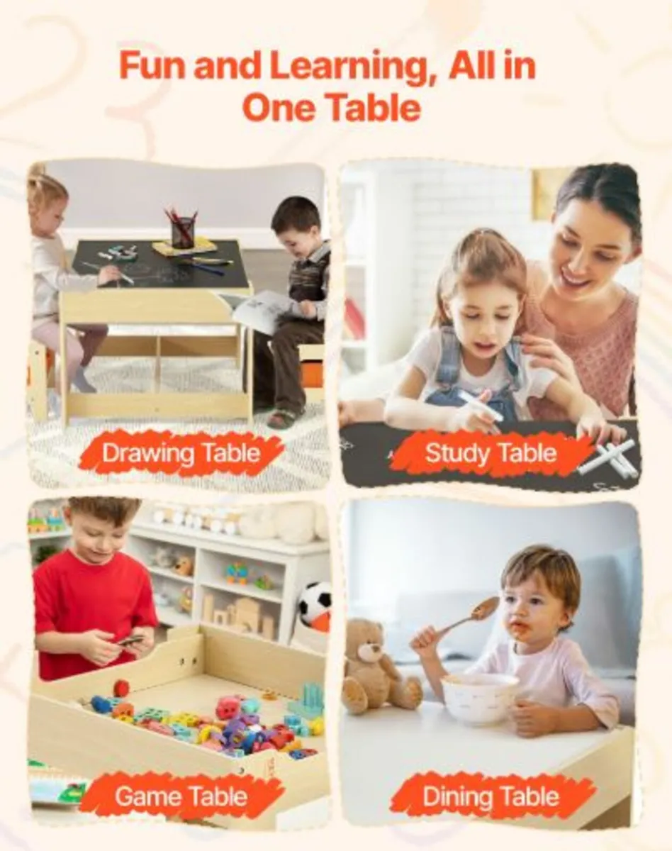 Kids Table and2 Chairs Set,Toddler Table and Chair - Image 4