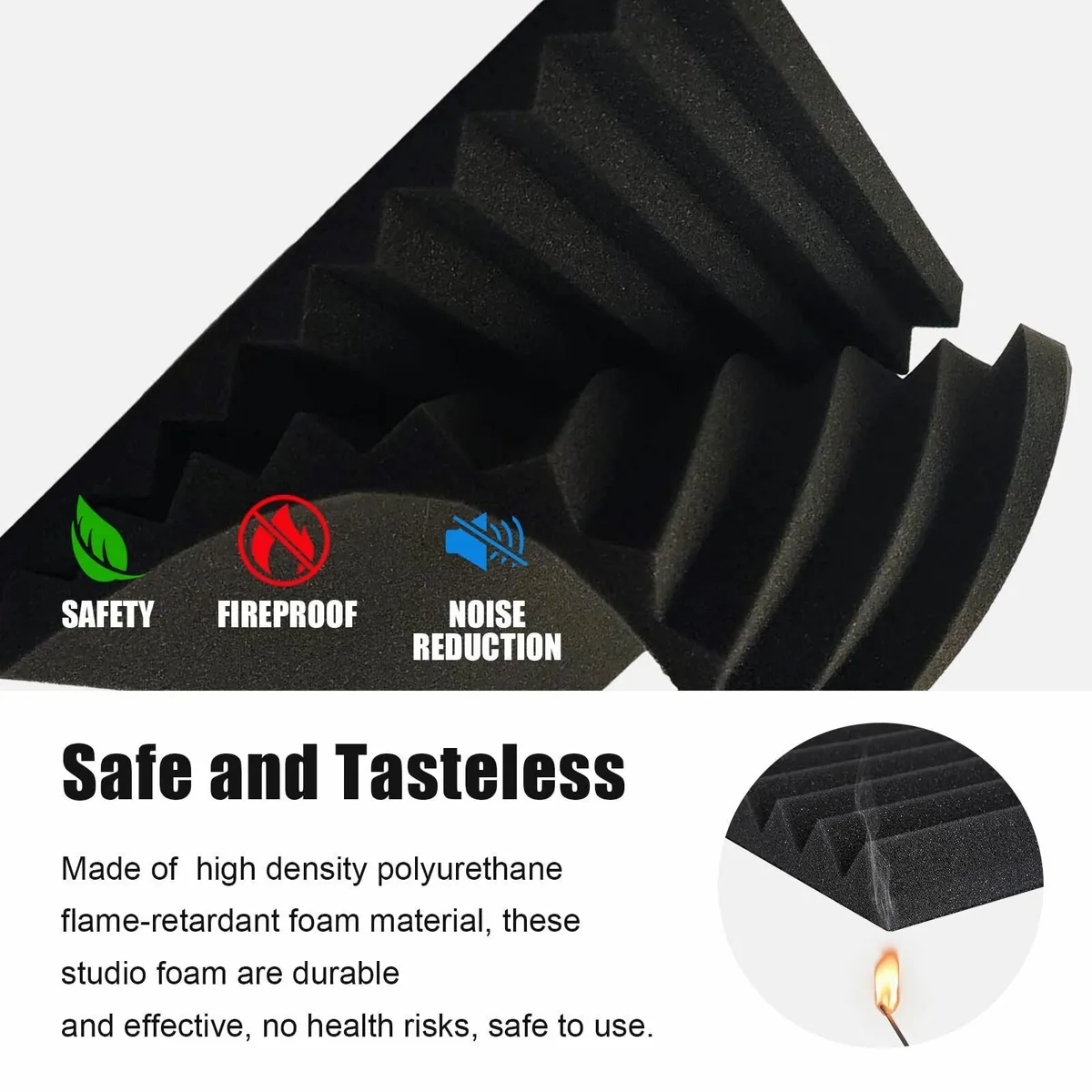 48 Pack Charcoal Acoustic Panels Foam1''x12''x12'' - Image 3