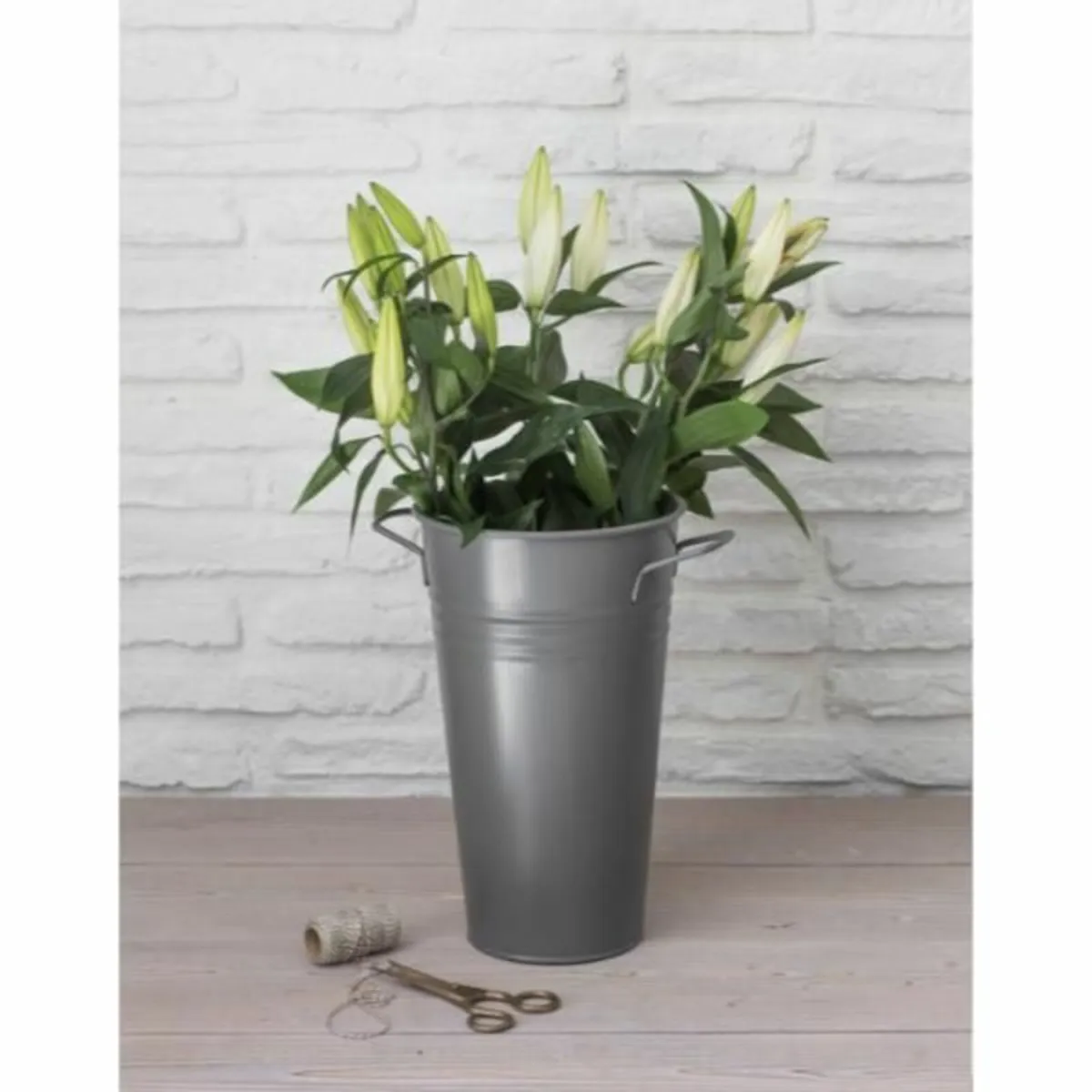 Classic Florist Bucket 30.5cm Charcoal – GT45 - Image 1