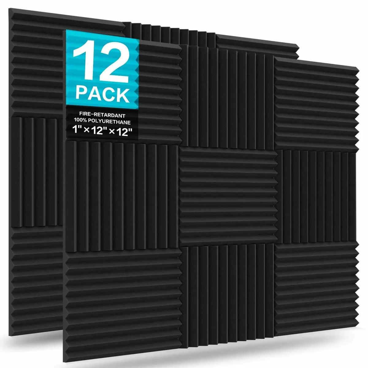 12 Pack Acoustic Foam Panels1"X12"X12" - Image 1