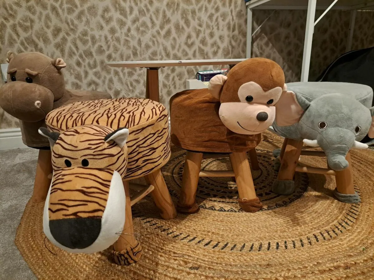 Kids Animal Cute four chairs and table - Image 2