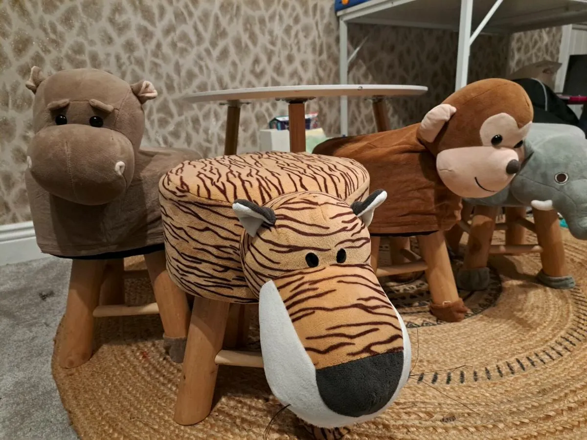 Kids Animal Cute four chairs and table - Image 3