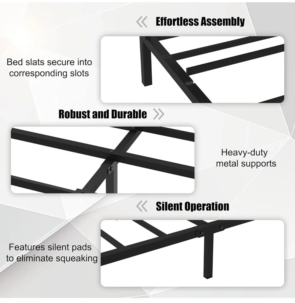 Double Bed Frame with Headboard - Image 3
