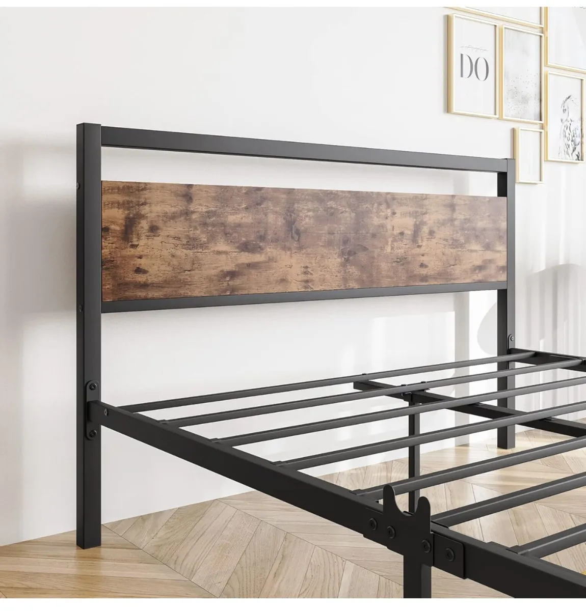 Double Bed Frames with Wood Headboard - Image 4