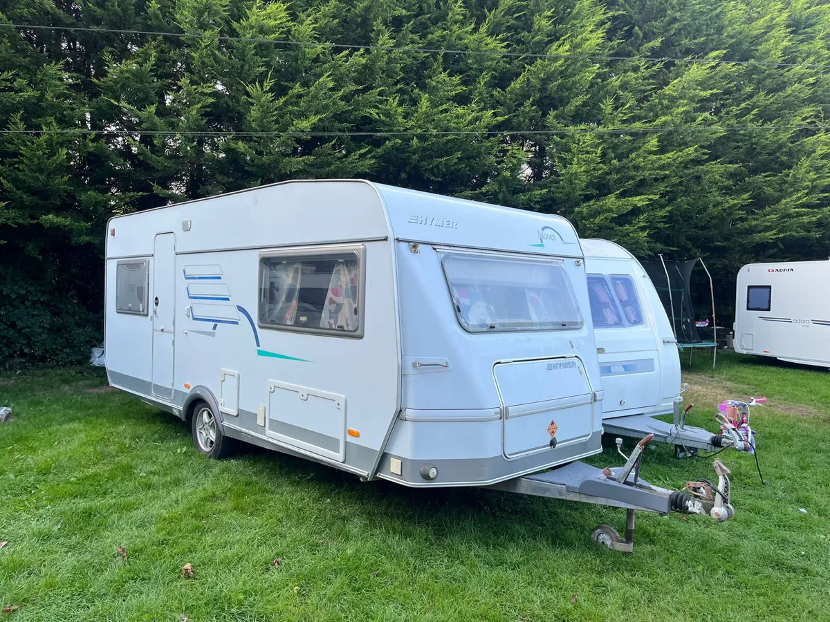 RARE Hymer 4 Berth Fixed Single Beds Caravan - Image 2