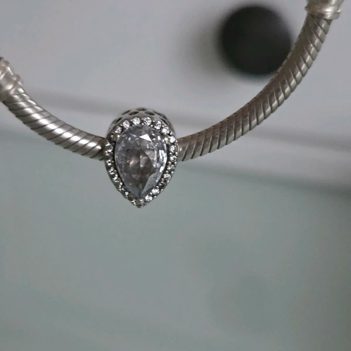 Pandora 
sparkling teardrop halo charm - Image 1