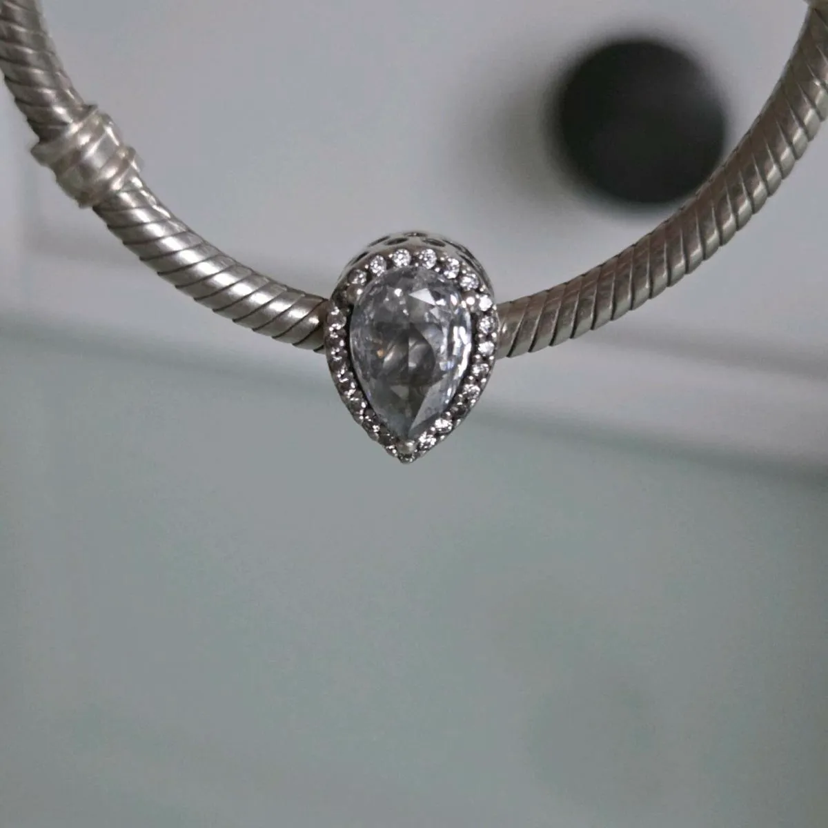 Pandora 
sparkling teardrop halo charm - Image 3