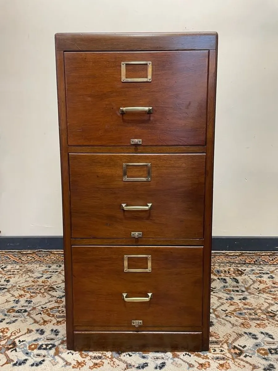 Early 20th Century Walnut Filing Cabinet - Image 1