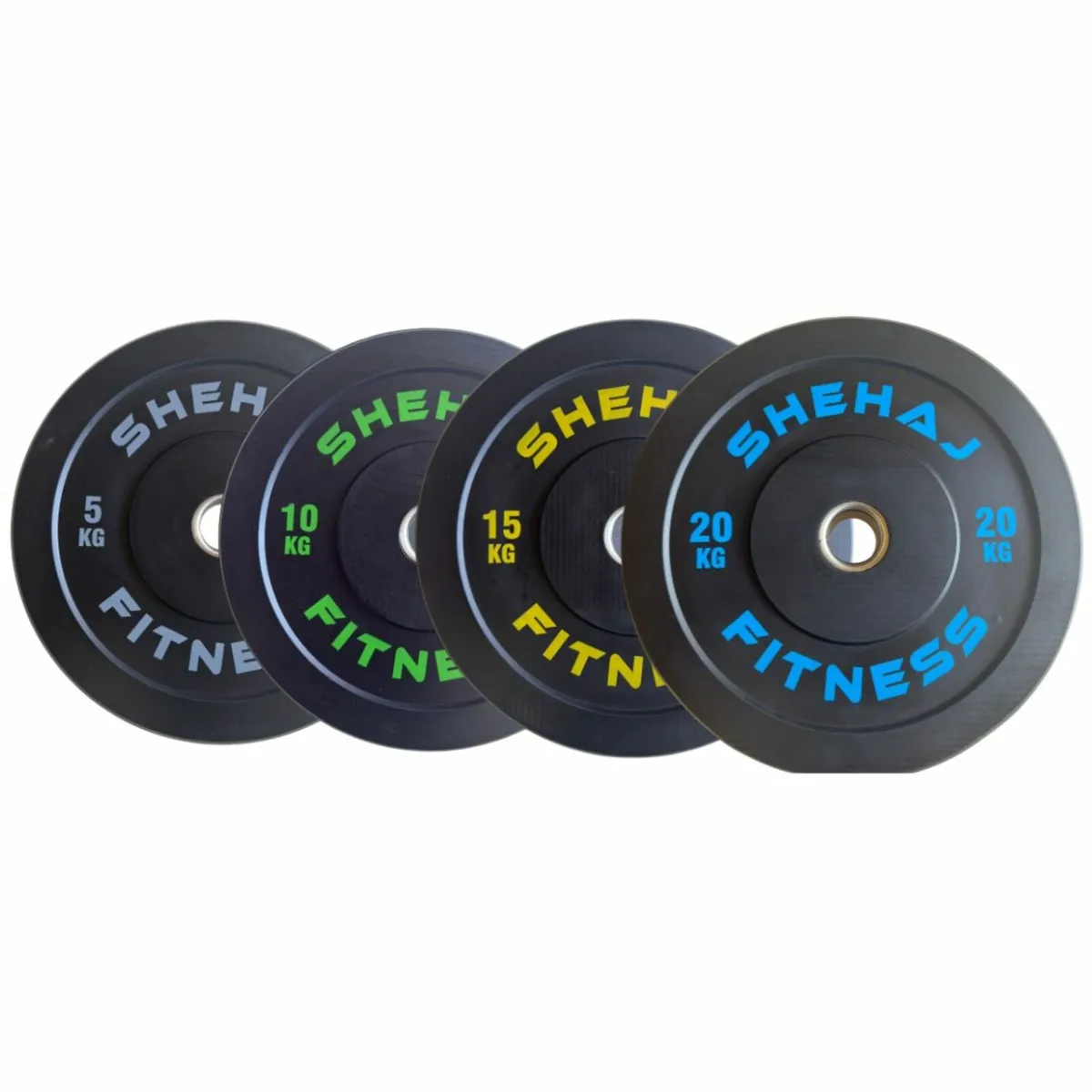 Shehaj Black Bumper Plates 100kg Set - Weights Gym - Image 1