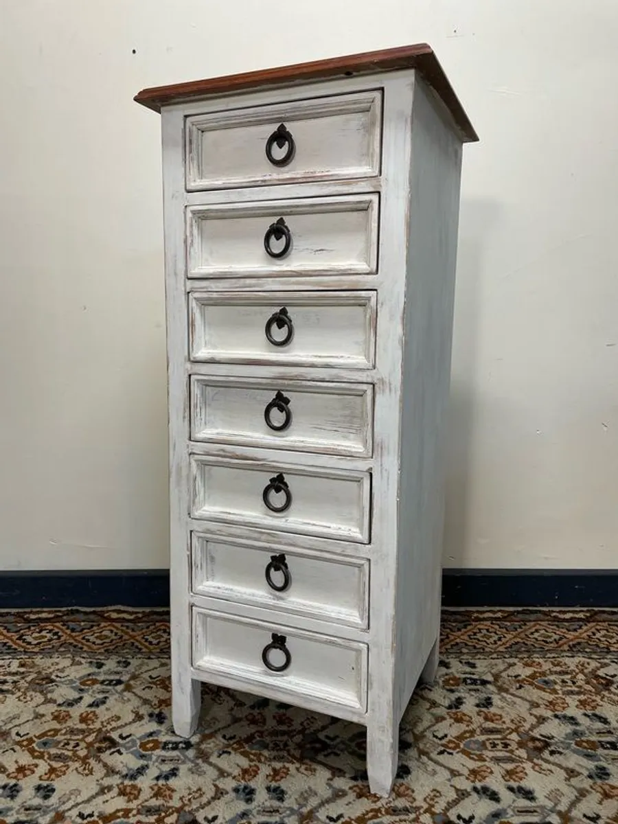 Very Nice Vintage Painted Pine Tallboy - Image 2