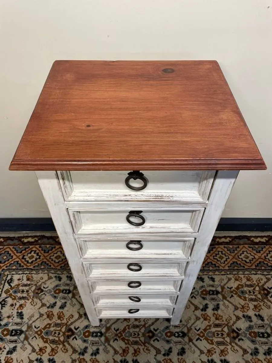 Very Nice Vintage Painted Pine Tallboy - Image 4