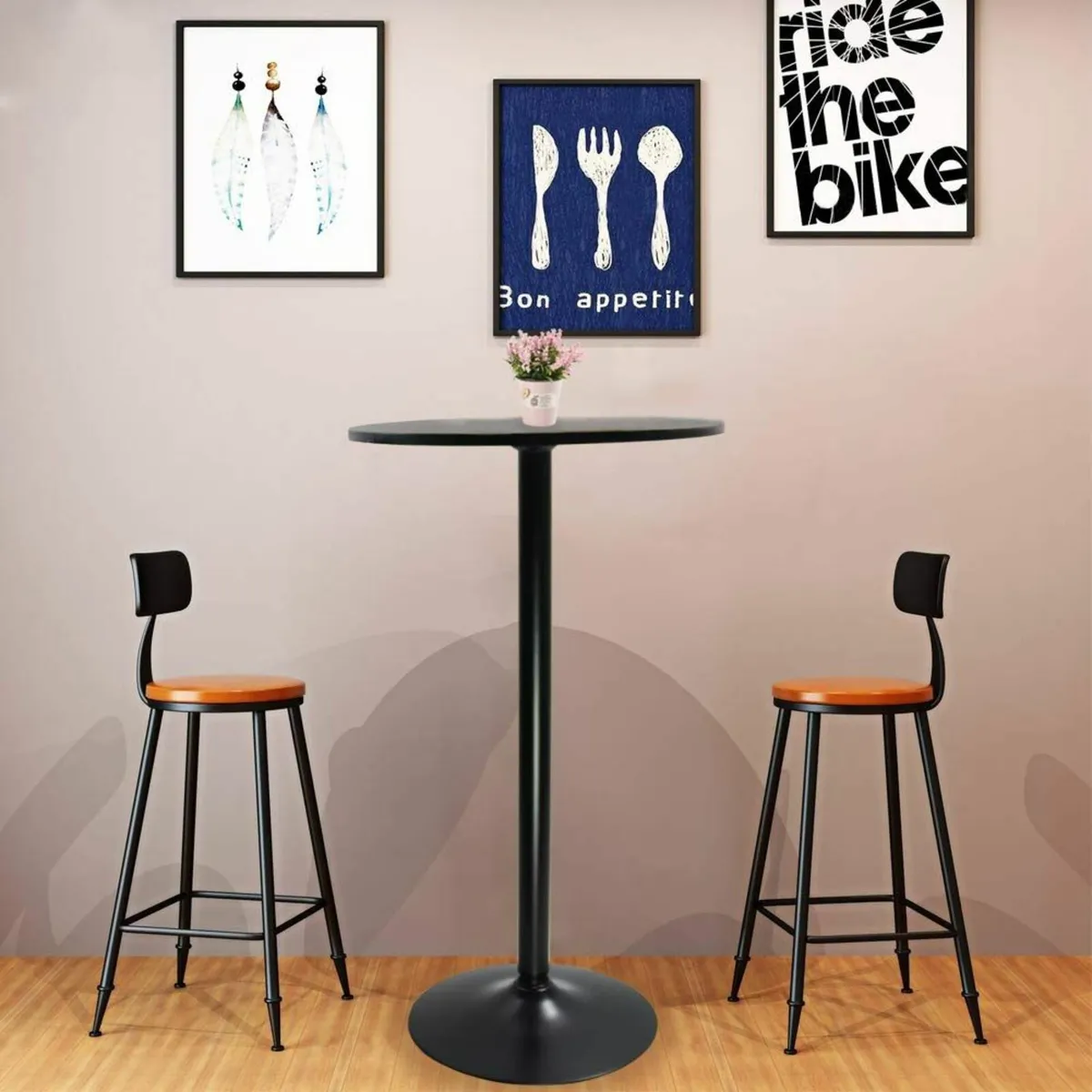 Round Bar Table Top Cocktail Pub Dining Bistro - Image 1