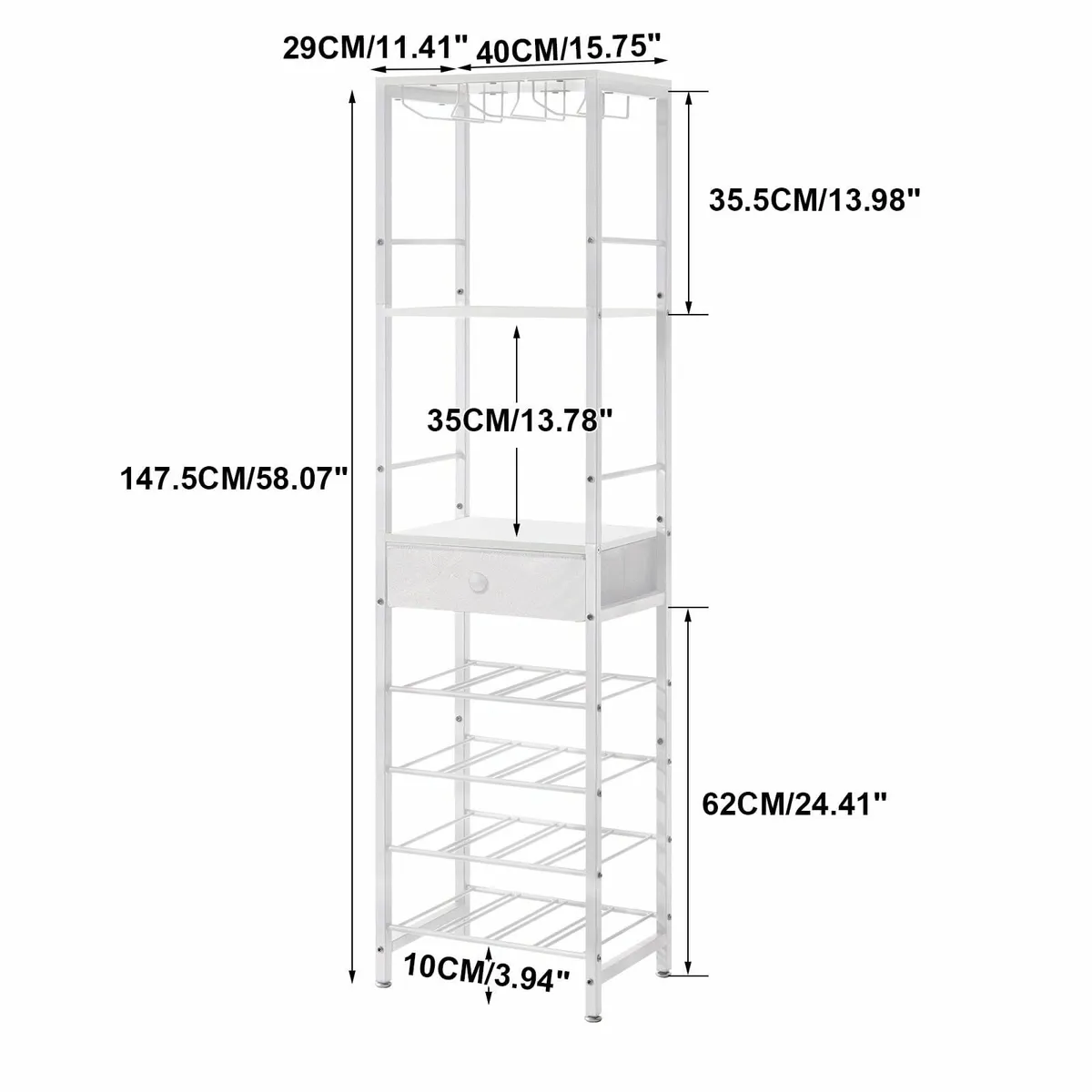 Wine Rack Freestanding Bar Cabinet Coffee Storage - Image 2