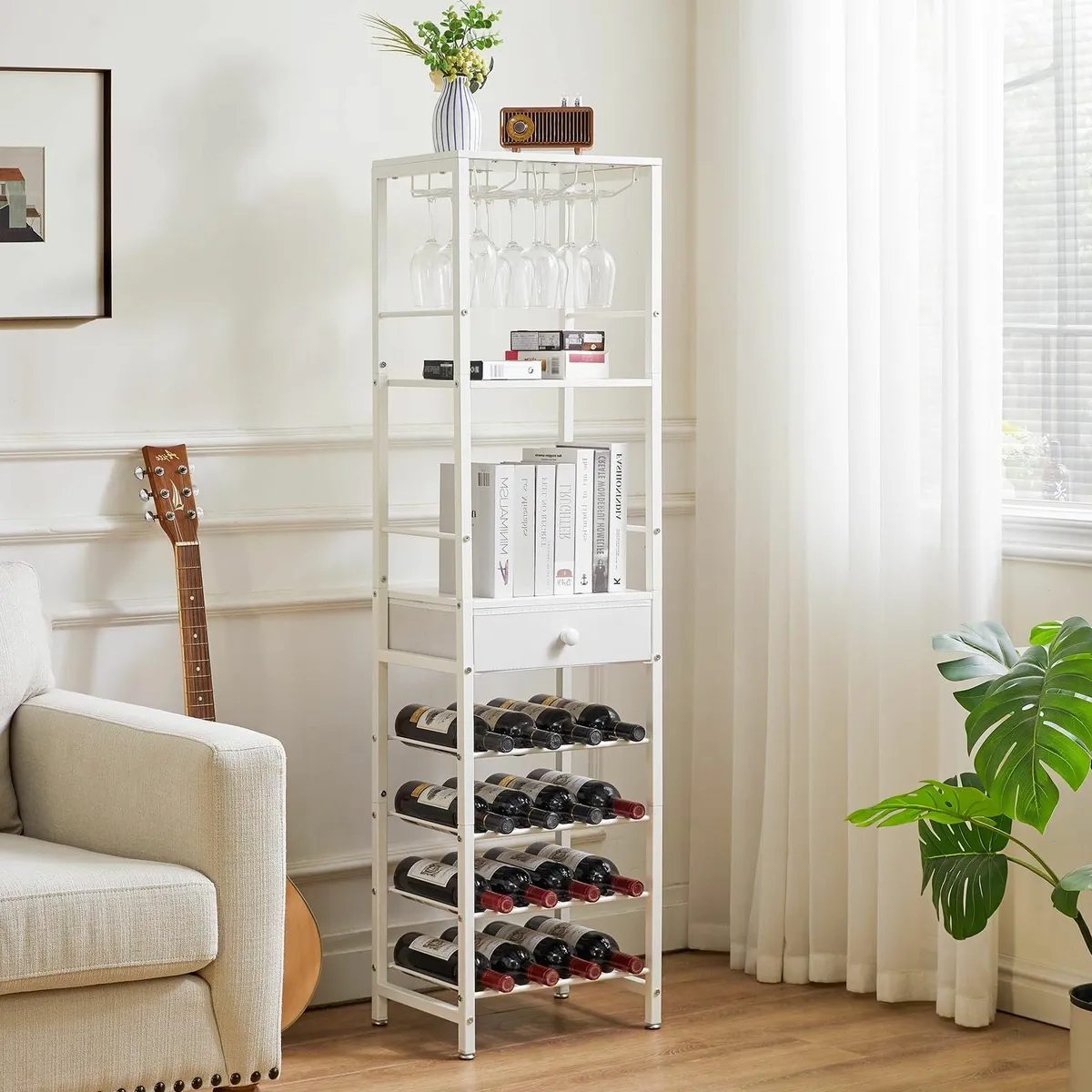 Wine Rack Freestanding Bar Cabinet Coffee Storage - Image 4