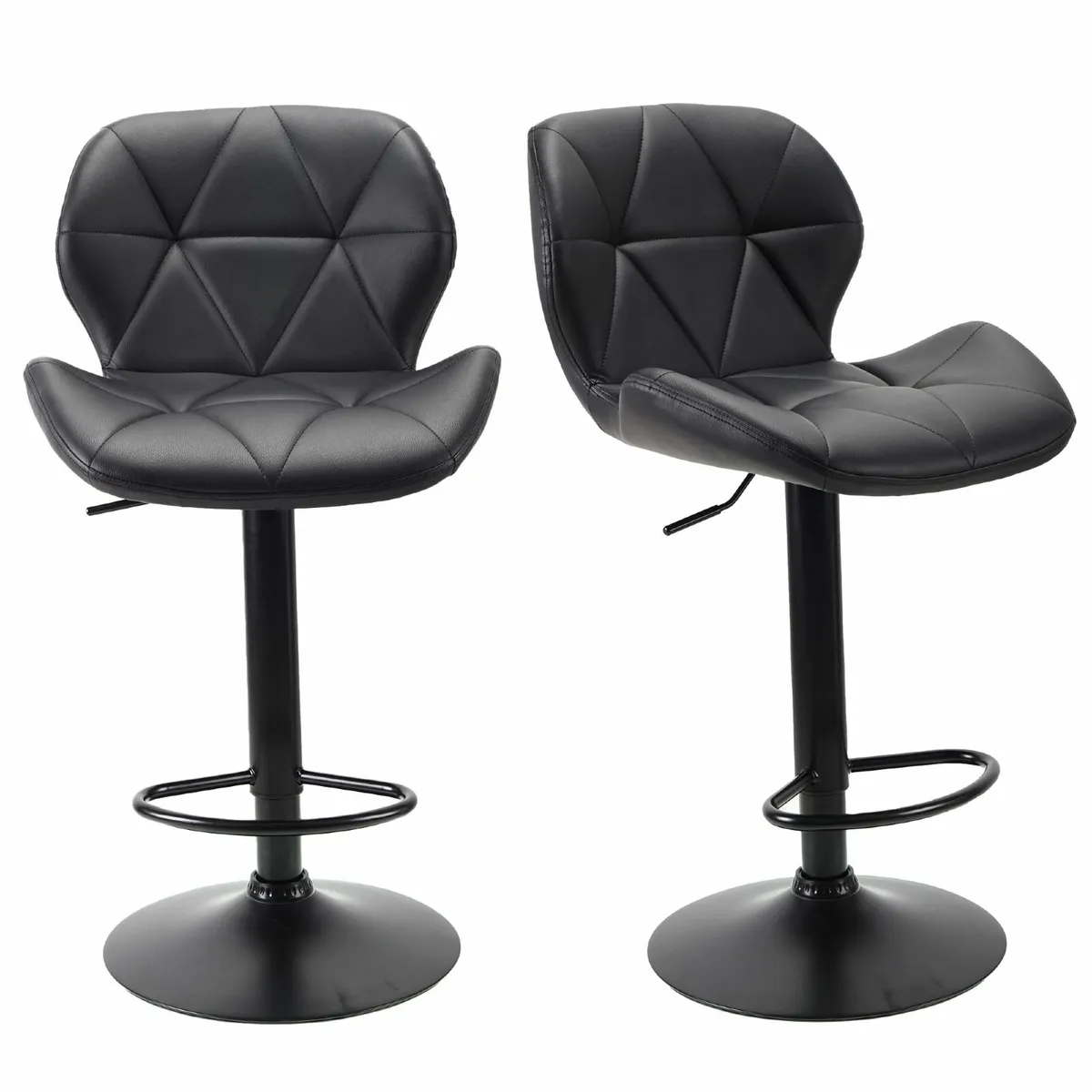 Bar Stools Set of 2 Bar Chairs Adjustable Kitchen - Image 1