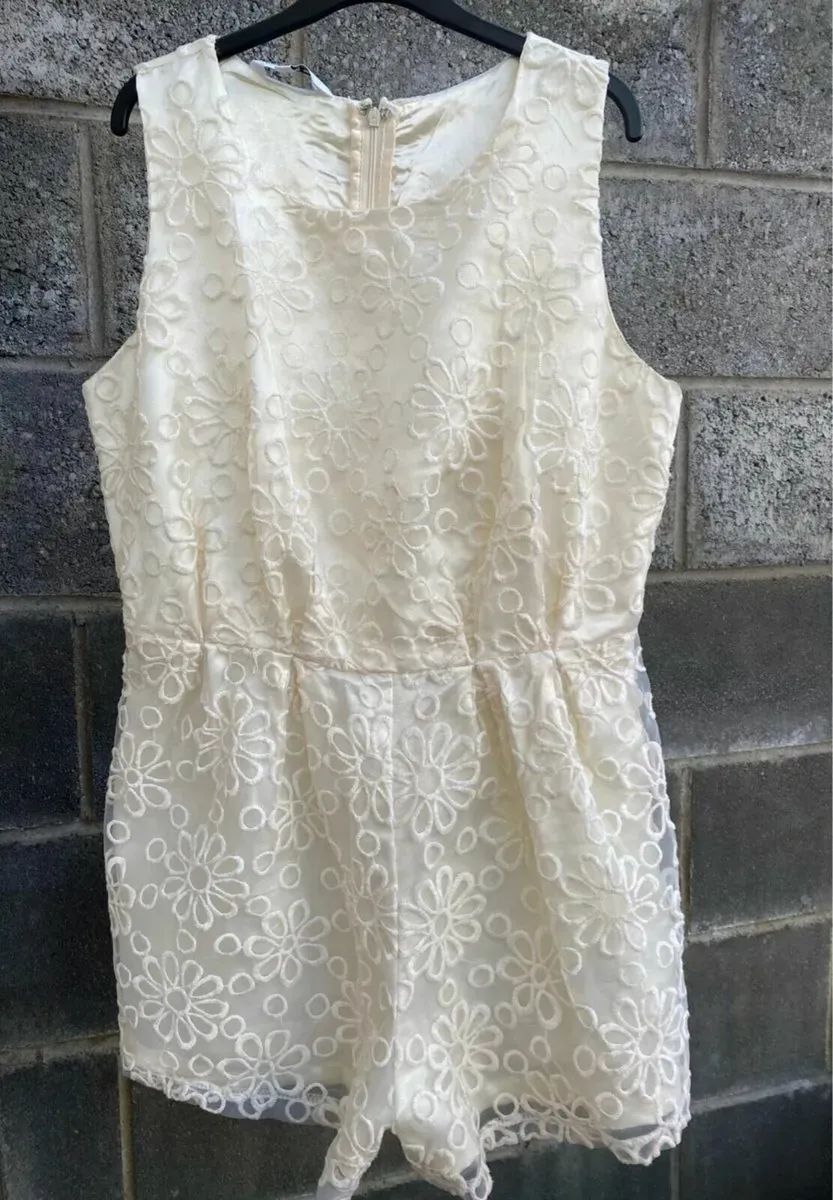 Lace Teddy Playsuit, Fully Lined, Size 14 - Image 1