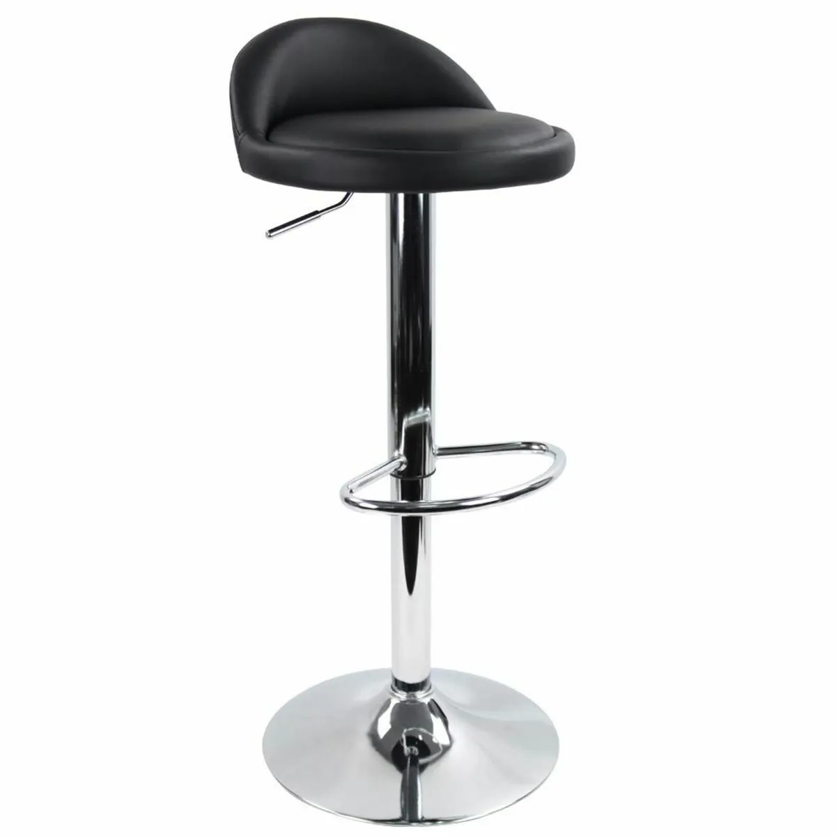 PU Leather Round Bar Stool Adjustable Swivel Pub - Image 1