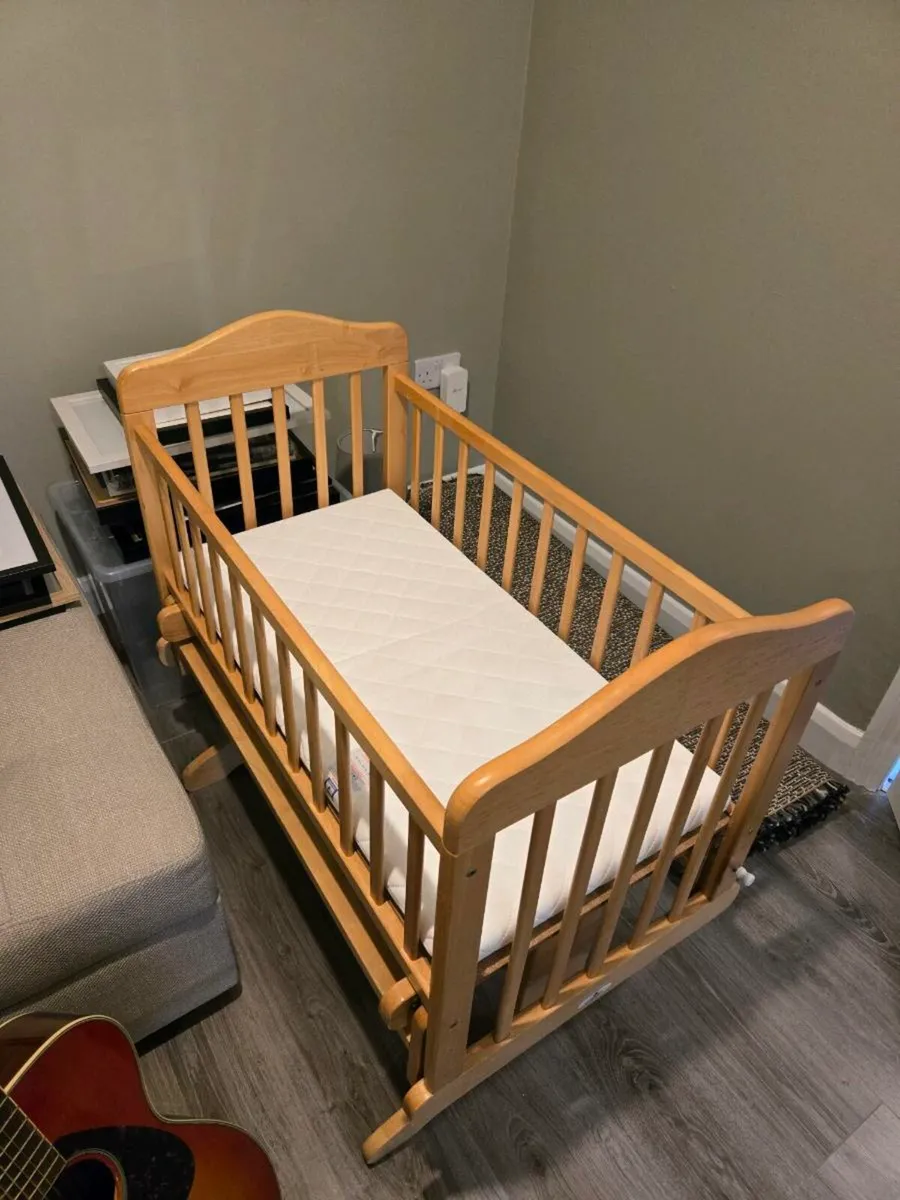 Baby cot & new mattress free for collection - Image 1