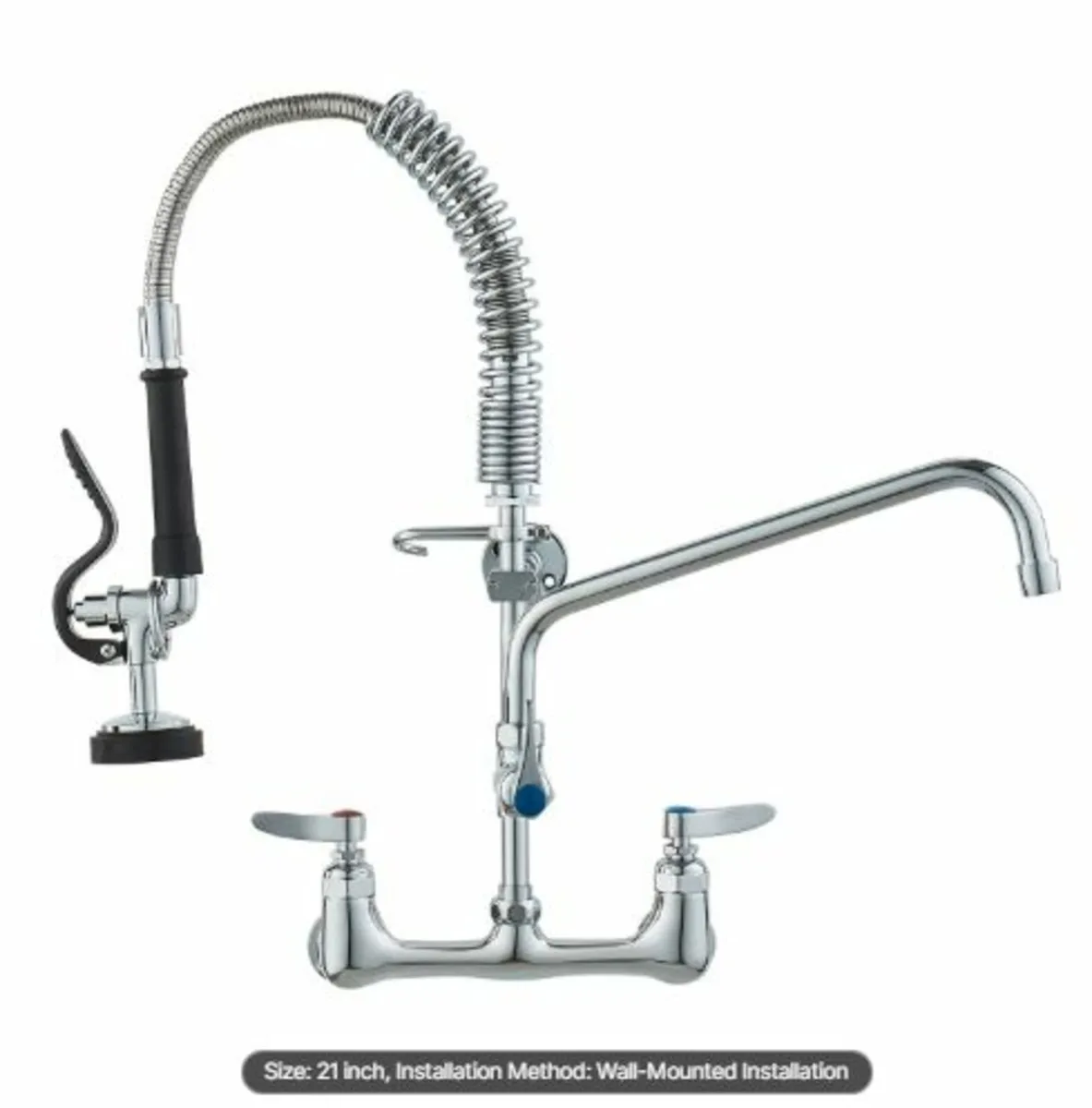 Commercial Faucet with Pre-Rinse Sprayer,21"Height - Image 1