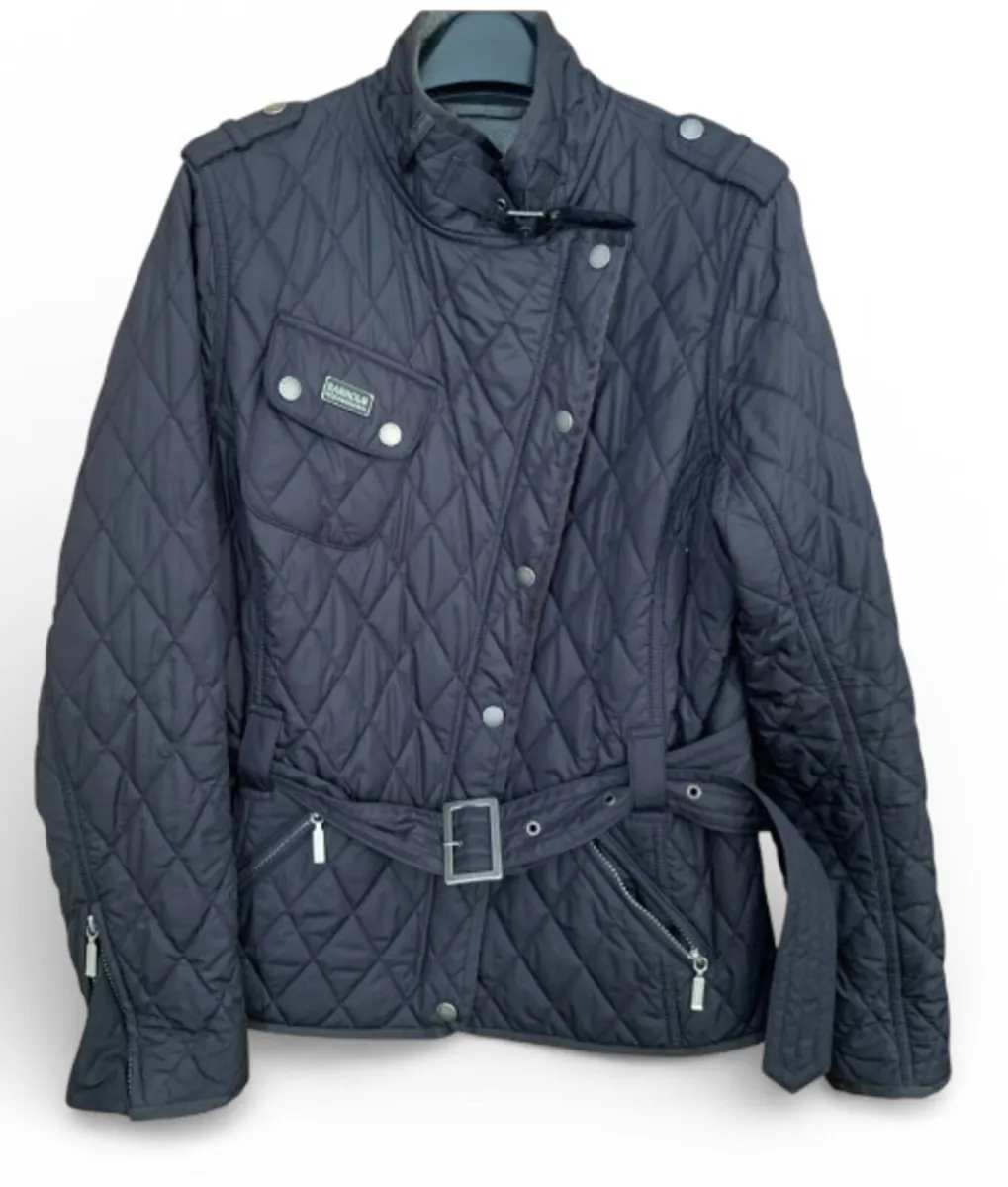 Barbour Quilted Womens Jacket Navy Ladies Size 14 - Image 2
