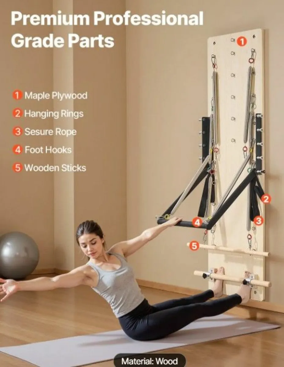 Wall-Mounted  Studio Pilates Reformer Springboard - Image 4