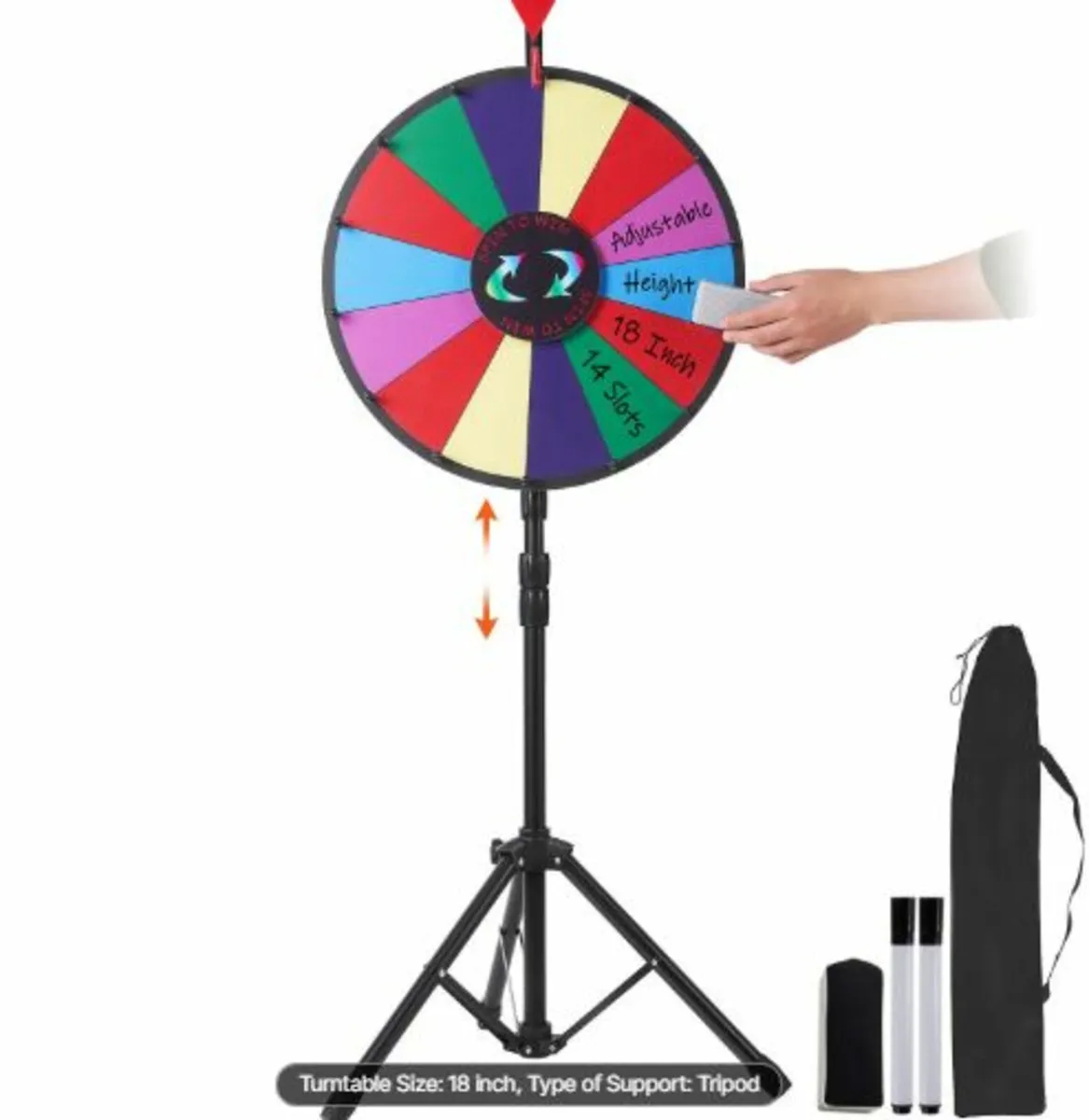 18” Prize Wheel Tripod Floor Stand Color Prize - Image 1