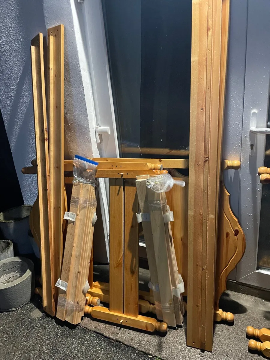 3 pine single bed frames - Image 2