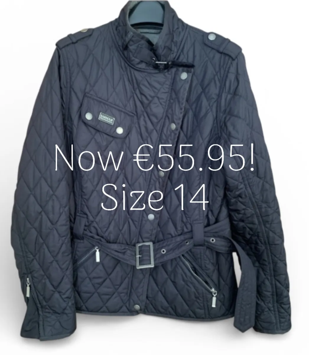 Barbour Quilted Womens Jacket Navy Ladies Size 14 - Image 1