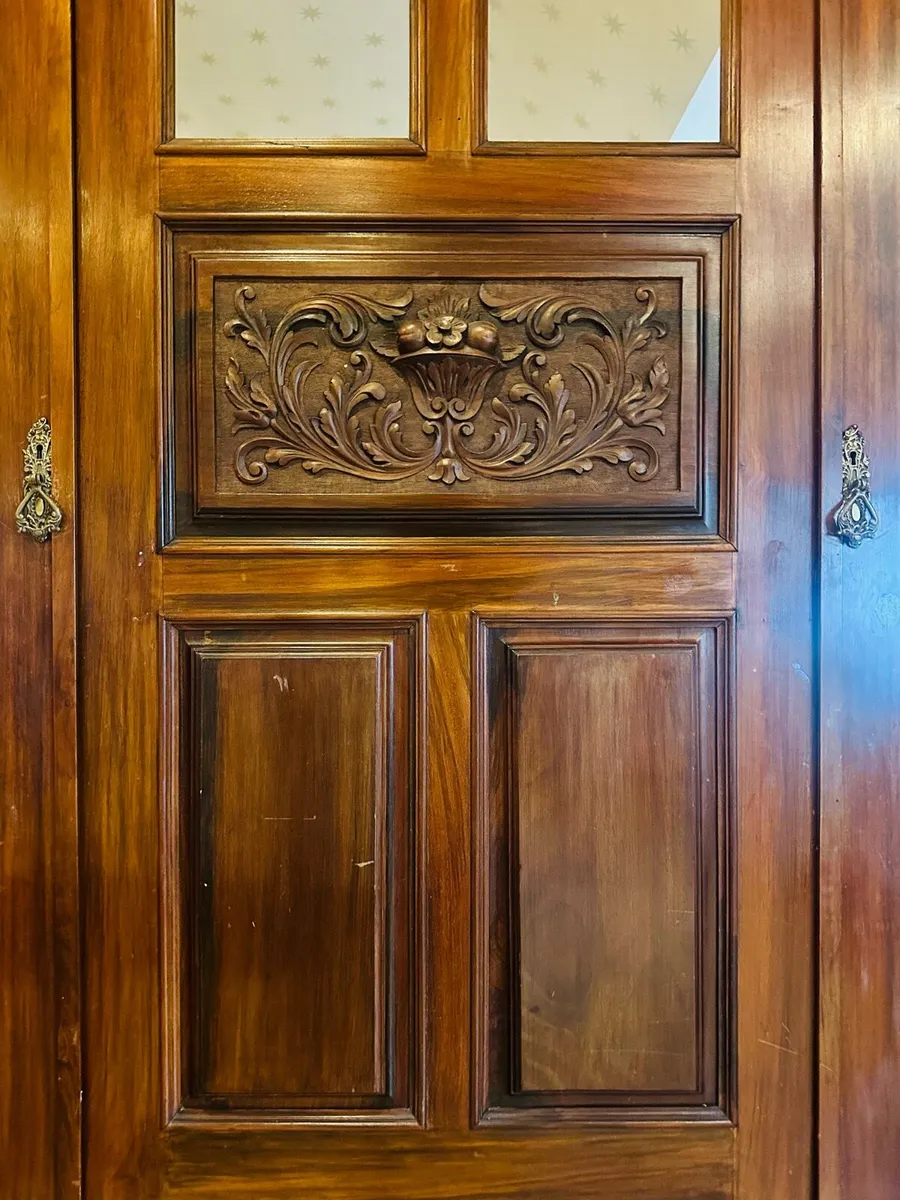 Antique Double Door Mirrored Wardrobe - Image 3