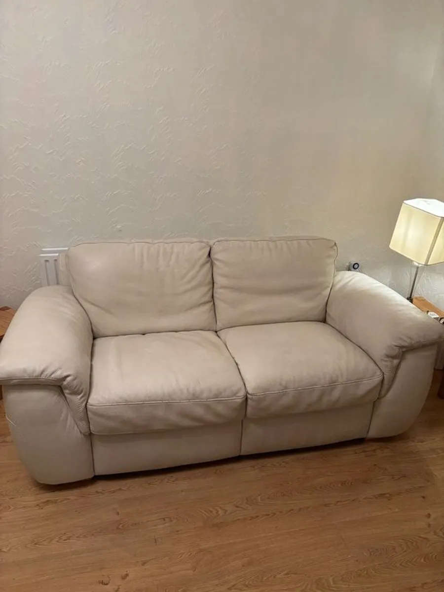 real leather sofa & armchairs - Image 1